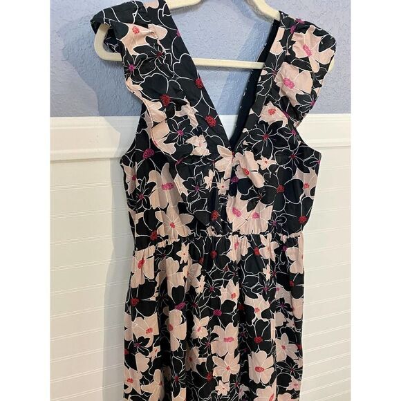 Who What Wear Black Floral Midi Dress - Picture 8 of 11